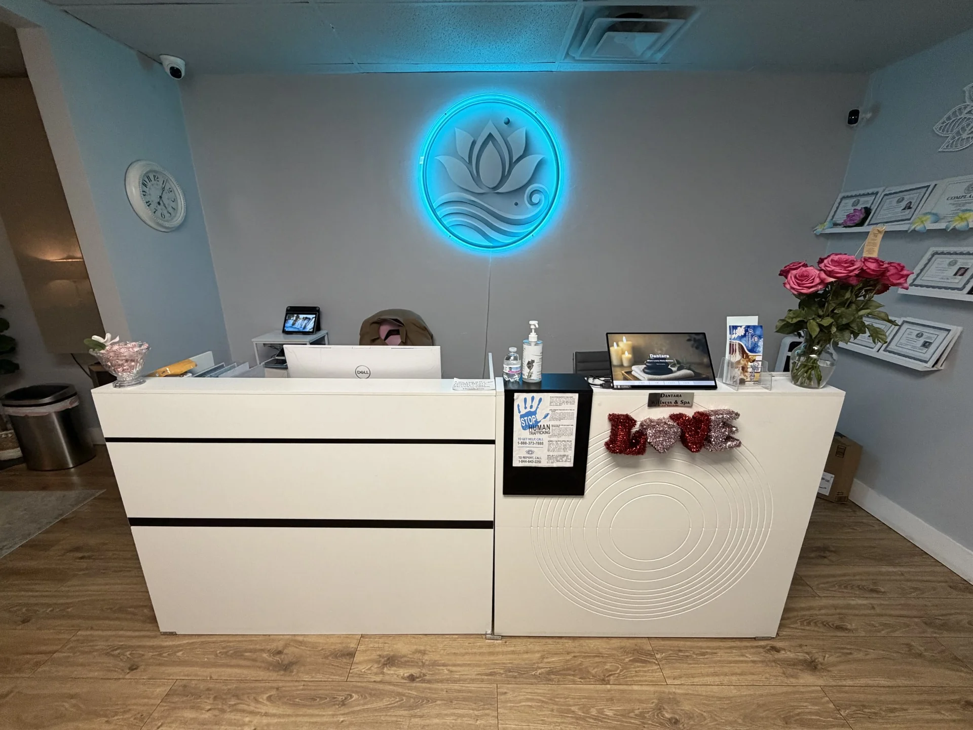 Front desk and welcome area